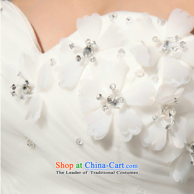2014 new bride treasure on the new manual flowers Marquee to skirt retro white Korean brides wedding dresses , L, M white baby Bride (BABY BPIDEB) , , , shopping on the Internet