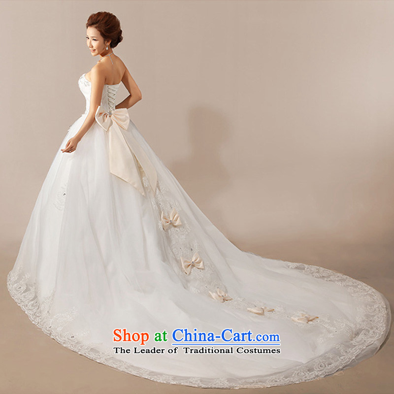 2014 new bride love Korean stars with stylish and luxurious large tail chest bride wedding dresses , darling bride m White BABY BPIDEB (shopping on the Internet has been pressed.)