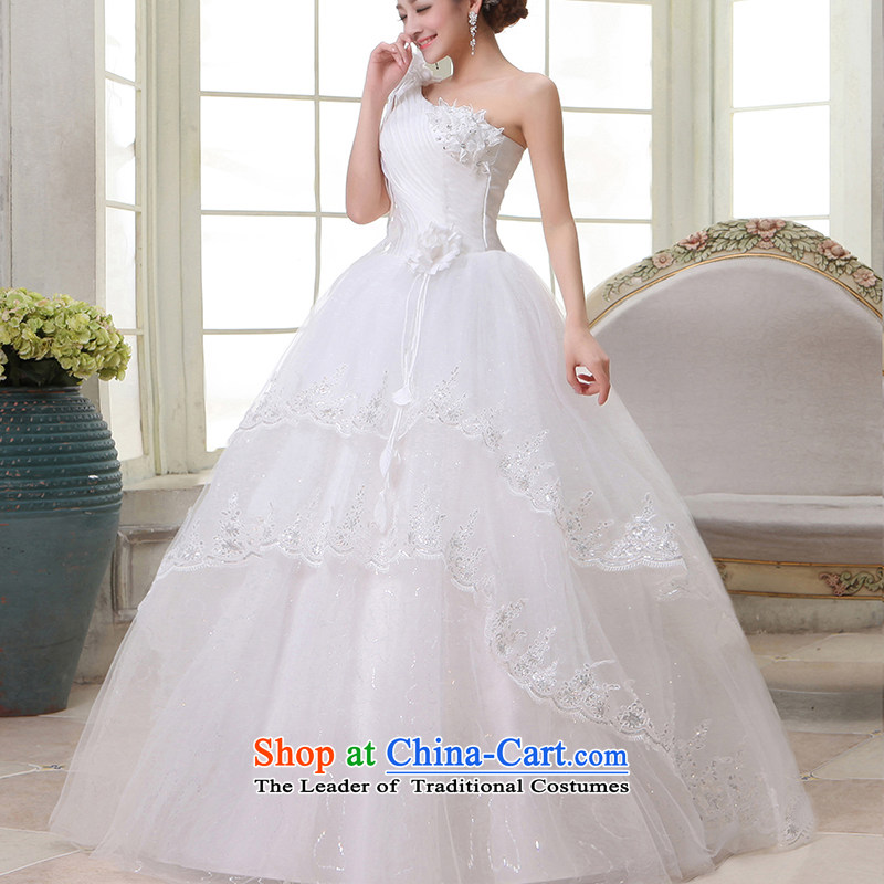 Embroidered is the new Korean brides 2015 edition sweet to click Align the princess shoulder straps flowers marriage wedding XXL, white is embroidered bride shopping on the Internet has been pressed.