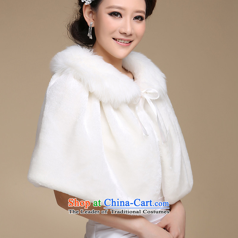 The bride wedding dresses cheongsam red and white small cloak gross shawl Korean New autumn warm winter PJ68 shawl m white hair, embroidered bride shopping on the Internet has been pressed.