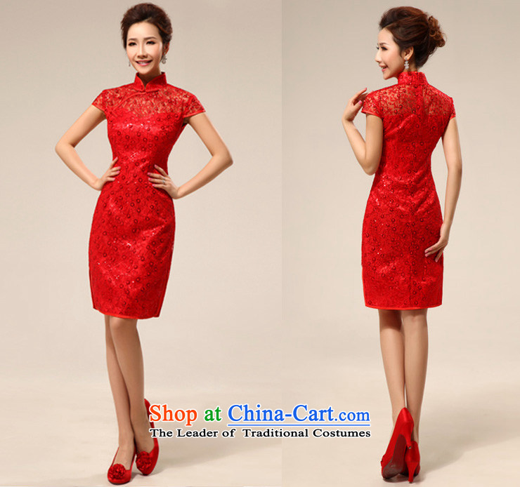 The new red qipao mslover cheongsam dress bride short of marriage, lace bows services qipao QLF130819 Red 2 feet 2 L waist picture, prices, brand platters! The elections are supplied in the national character of distribution, so action, buy now enjoy more preferential! As soon as possible.