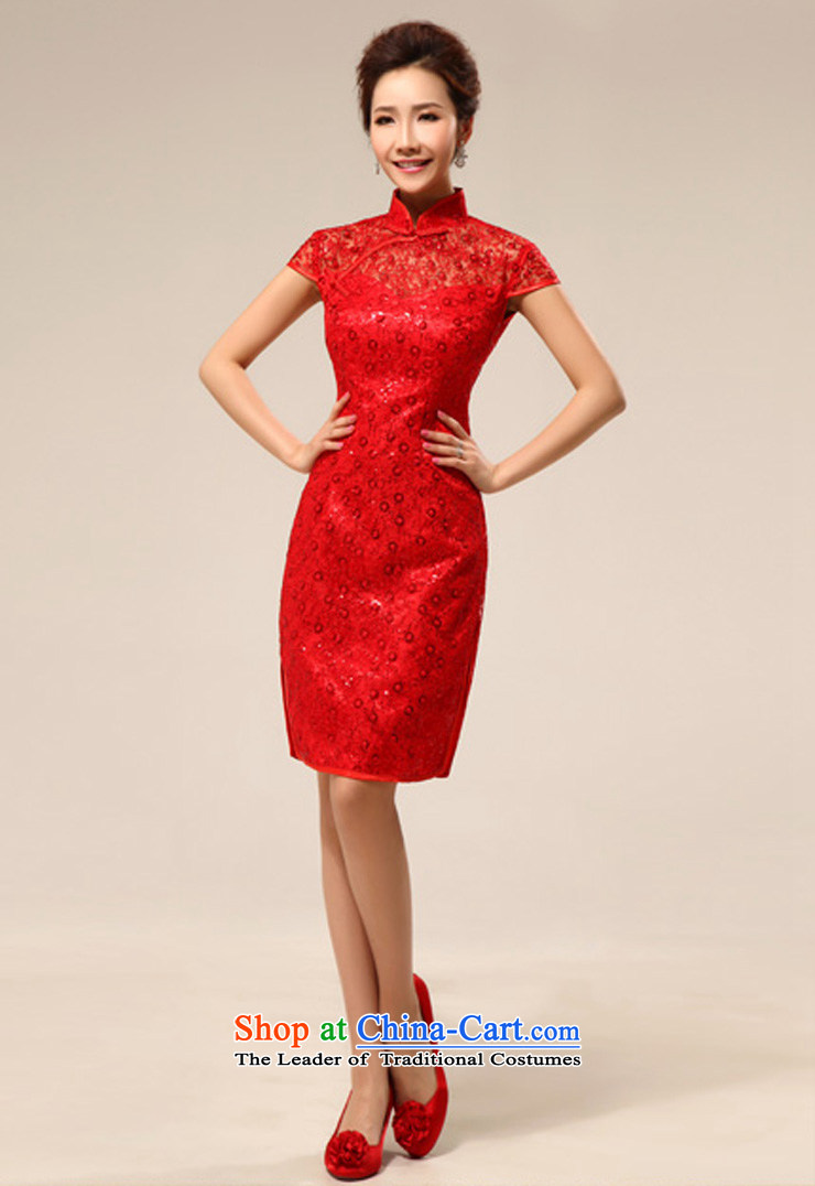 The new red qipao mslover cheongsam dress bride short of marriage, lace bows services qipao QLF130819 Red 2 feet 2 L waist picture, prices, brand platters! The elections are supplied in the national character of distribution, so action, buy now enjoy more preferential! As soon as possible.