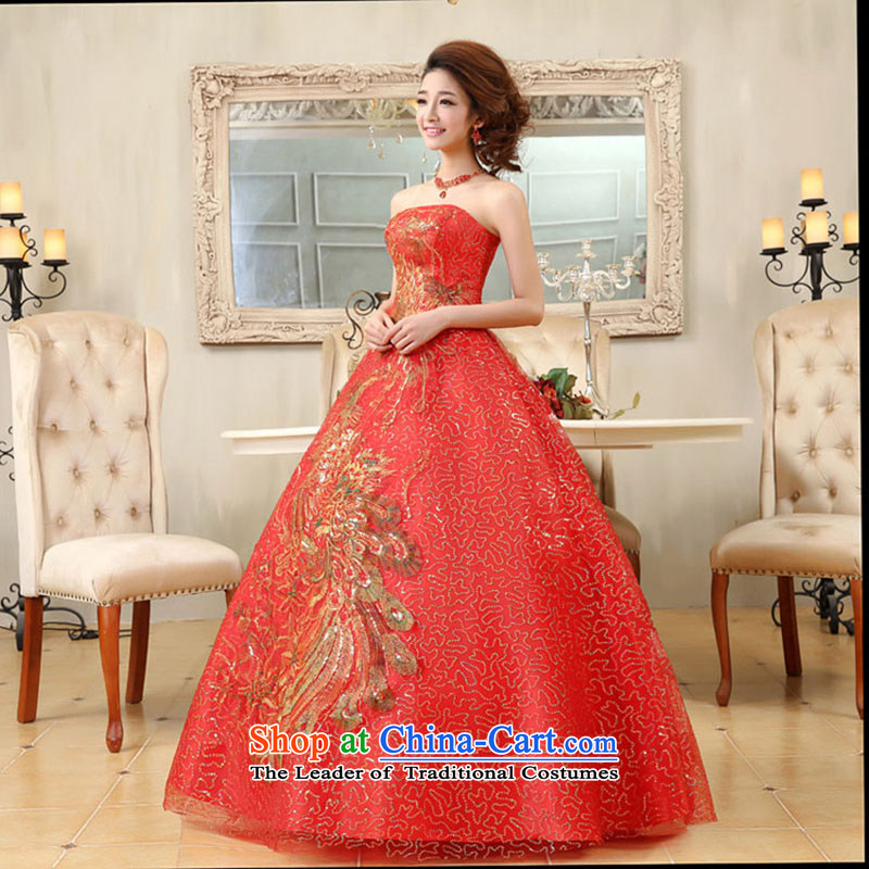 No new Phoenix bride embroidered wedding services extra large red bride bows service code will get married late binding with video thin red XXL, dress is embroidered bride shopping on the Internet has been pressed.