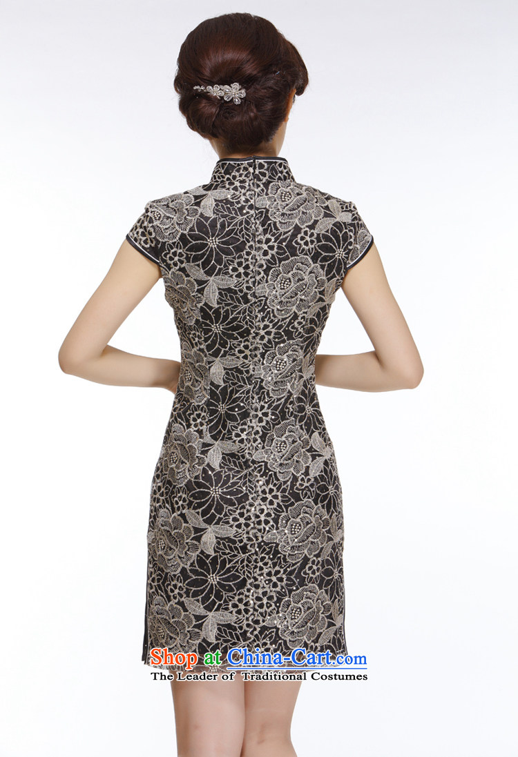 The former Yugoslavia Li know new 2015 Ladies black lace engraving improved stylish and elegant qipao QR310 Sau San embroidery black M picture, prices, brand platters! The elections are supplied in the national character of distribution, so action, buy now enjoy more preferential! As soon as possible.
