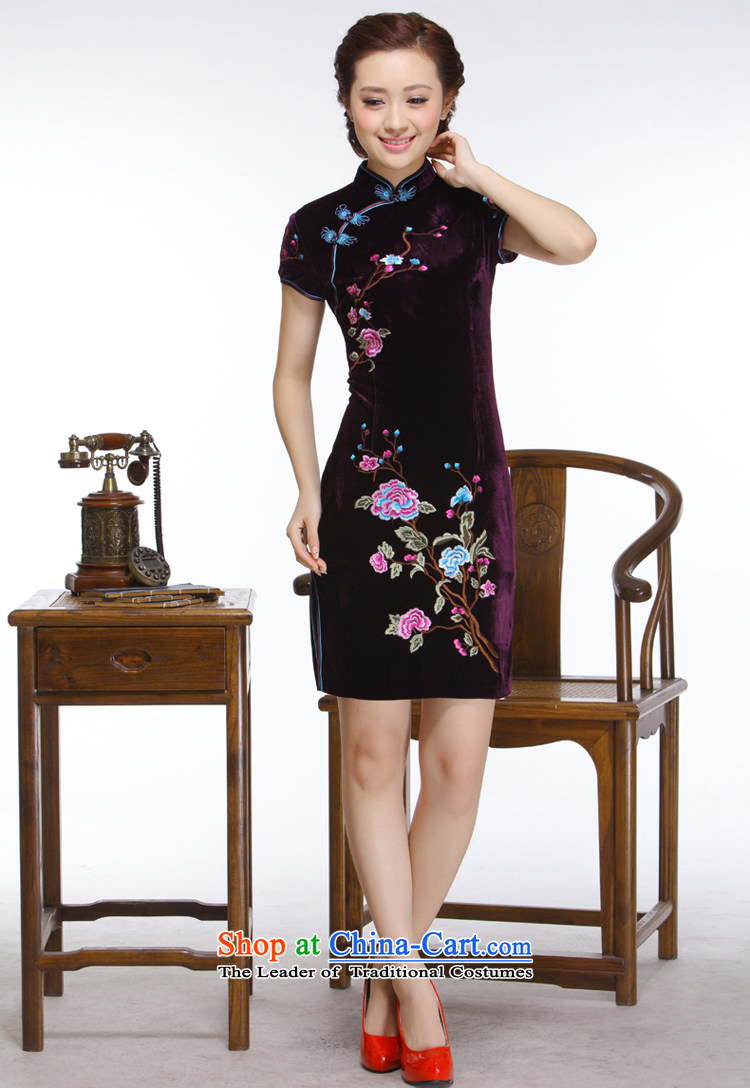 The former Yugoslavia Li known 2015 new women's embroidery manually disc detained elegant atmosphere improved stylish short purple qipao QR323 PURPLE M picture, prices, brand platters! The elections are supplied in the national character of distribution, so action, buy now enjoy more preferential! As soon as possible.