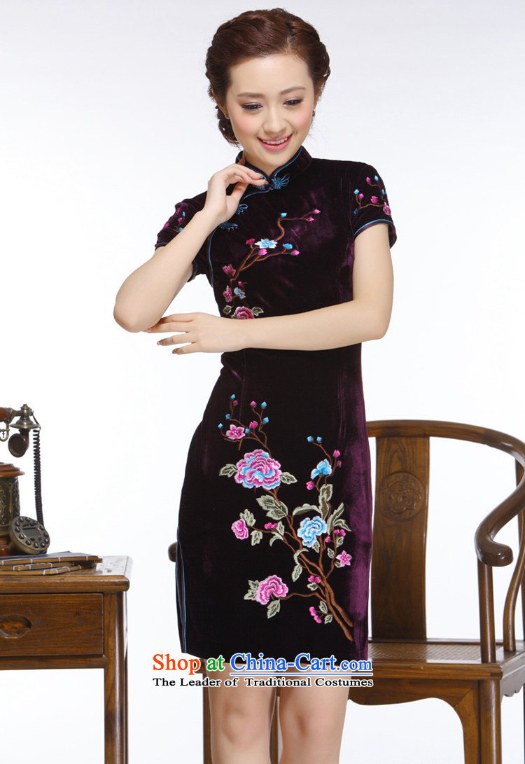 The former Yugoslavia Li known 2015 new women's embroidery manually disc detained elegant atmosphere improved stylish short purple qipao QR323 PURPLE M picture, prices, brand platters! The elections are supplied in the national character of distribution, so action, buy now enjoy more preferential! As soon as possible.