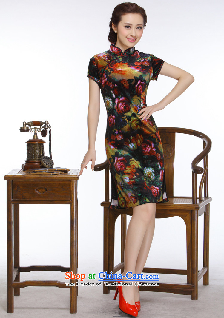 The former Yugoslavia Li known 2014 new women's retro improved stylish Sau San really streaking scouring pads rose peony cheongsam QR325 bleeding rose peony XXL picture, prices, brand platters! The elections are supplied in the national character of distribution, so action, buy now enjoy more preferential! As soon as possible.