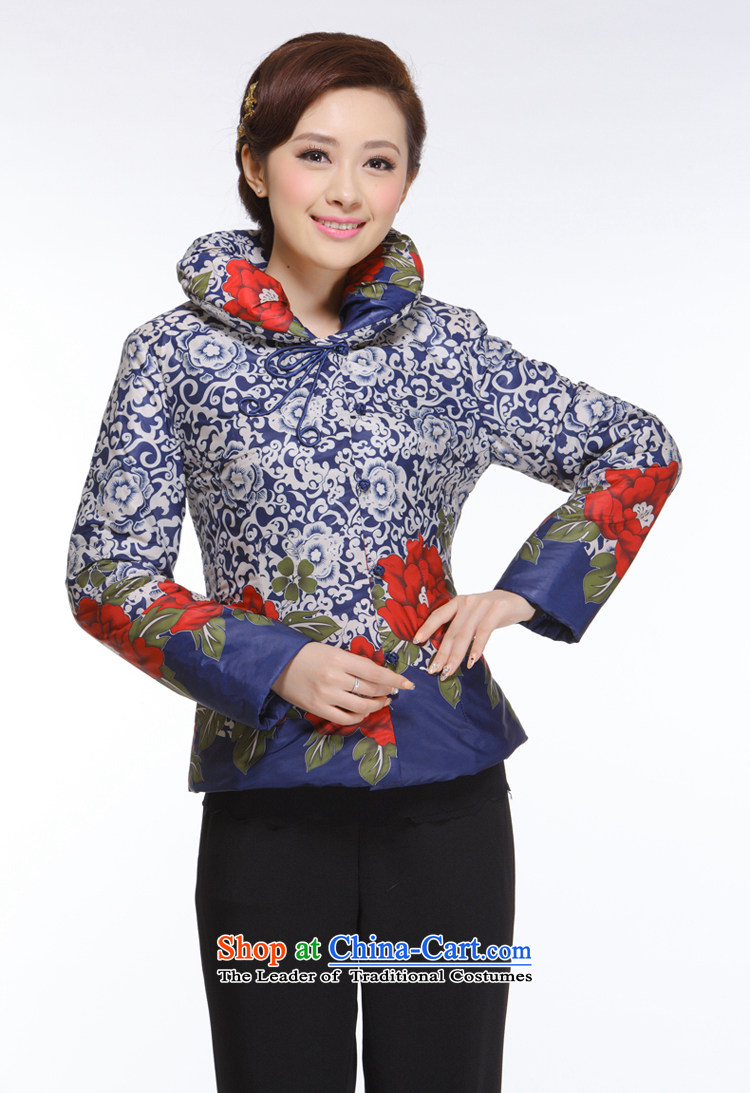 The former Yugoslavia informed 2013 autumn and winter Li new women's improved Tang dynasty fashion 2 color cotton into reverse collar cotton T-shirt, blue L pictures, QB-001 price, brand platters! The elections are supplied in the national character of distribution, so action, buy now enjoy more preferential! As soon as possible.