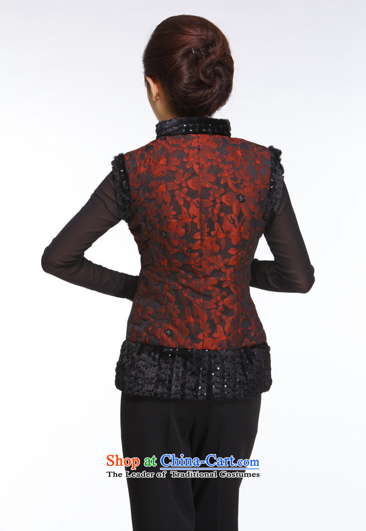 The former Yugoslavia informed 2013 autumn and winter Li New President Tang dynasty retro improved stylish Sau San, a plush collar  QB3-006 black and red vest XL Photo, prices, brand platters! The elections are supplied in the national character of distribution, so action, buy now enjoy more preferential! As soon as possible.