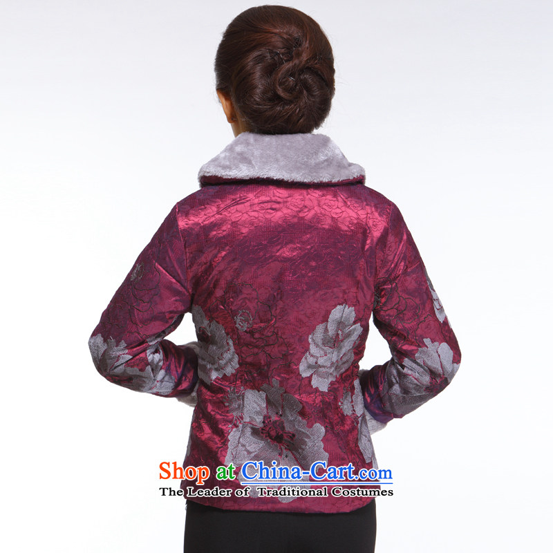 The former Yugoslavia informed 2013 autumn and winter Li New President Tang dynasty retro improved gross cotton clothing for stylish aubergine CN3051 aubergine , L, the former Yugoslavia shirt li (Q.LIZHI shopping on the Internet has been pressed.)