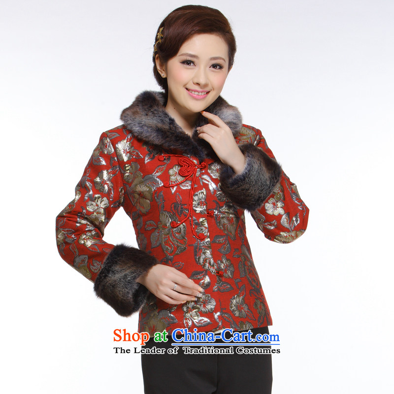 The former Yugoslavia Li aware of the?new 2014 Ms. Tang replacing older cotton in mother coat improved Stylish coat?QN102 collar and?black and red Gross Gross?XXXL Collar