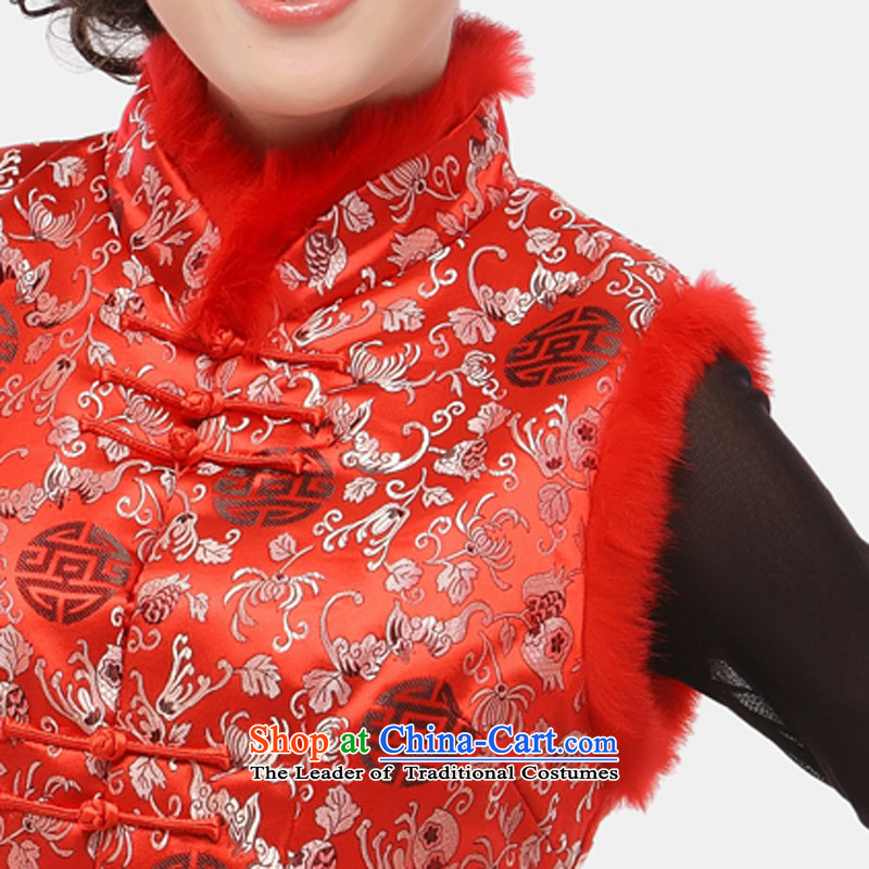 The former Yugoslavia Li Spring 2015 know Tang blouses female Ma 甲士 Chinese Long Folder cotton vest increase improved qipao ma folder, a 34 sherds of Caesars red vest XXXL, Yugoslavia (Q.LIZHI Li shopping on the Internet has been pressed.)