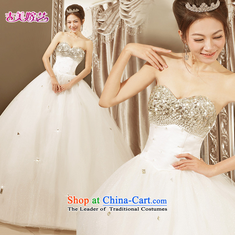 Beijing No. year wedding dresses Kyrgyz-american married new Korean arts 2015 edition anointed chest princess skirt water drilling bon bon skirt 535 bride wedding ivory0.5 m tailXL