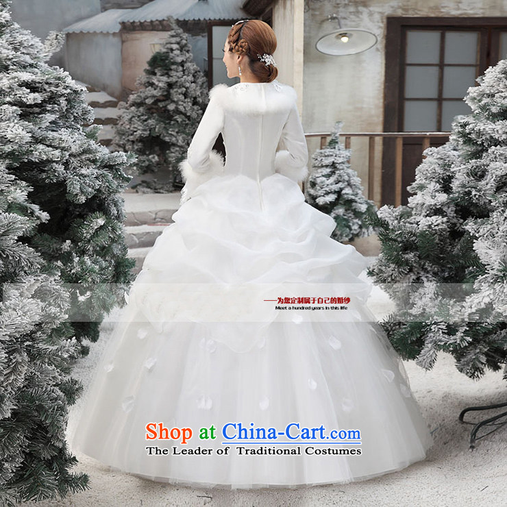 Shared Keun guijin 2014 new cotton wedding collar horn princess long-sleeved word warm to align the shoulder wedding dresses m White XL code from Suzhou shipment picture, prices, brand platters! The elections are supplied in the national character of distribution, so action, buy now enjoy more preferential! As soon as possible.