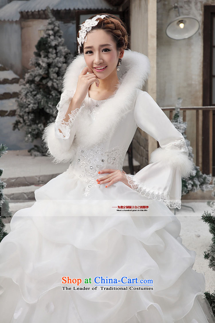 Shared Keun guijin 2014 new cotton wedding collar horn princess long-sleeved word warm to align the shoulder wedding dresses m White XL code from Suzhou shipment picture, prices, brand platters! The elections are supplied in the national character of distribution, so action, buy now enjoy more preferential! As soon as possible.