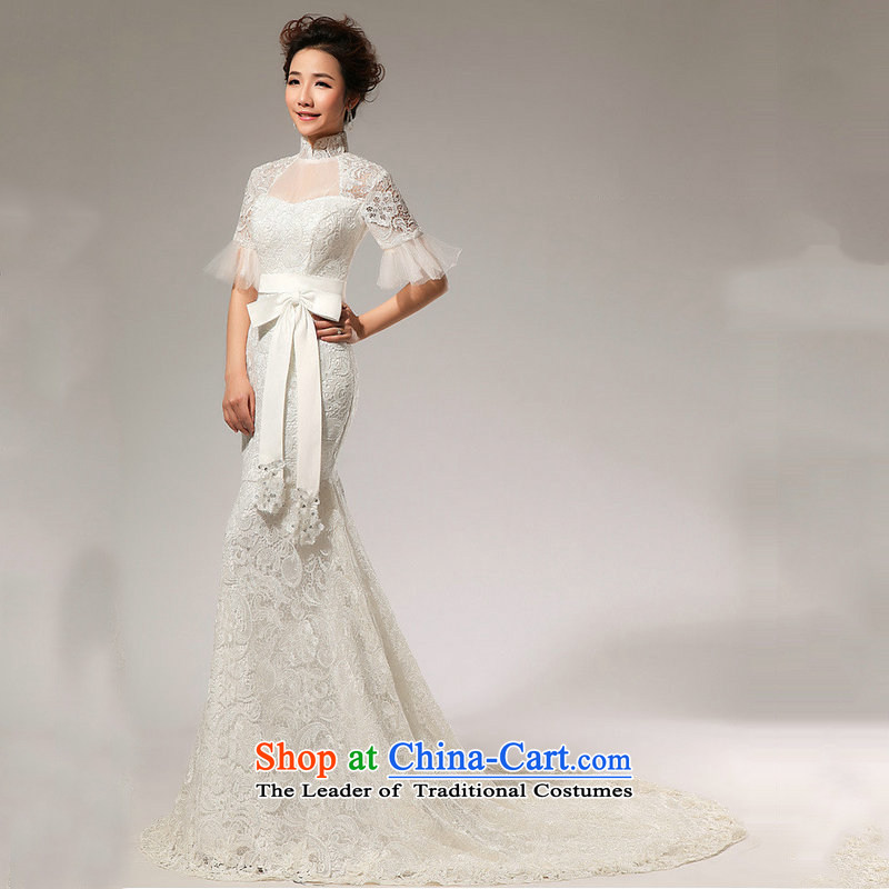 There is also a sense of silk optimize small in spring and summer crowsfoot/lace tail wedding XS5239 white colored silk is optimized, , , , shopping on the Internet