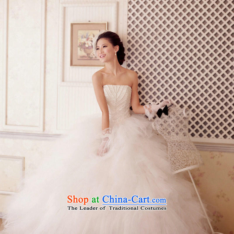 There is also optimized 8D Korean Princess graphics thin wedding anointed chest oversized bon bon petticoats Korean wedding XS5226 white S