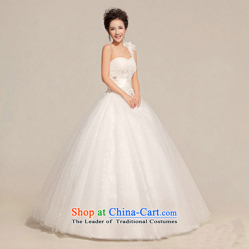 There is also a grand new optimize wedding shoulder female Korean alignment with chest wedding dresses Korean sweet white wedding XS5215 Princess white colored silk is optimized XXL, shopping on the Internet has been pressed.