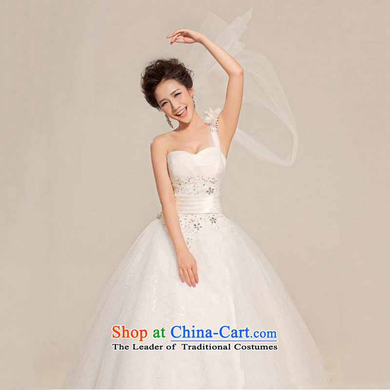 There is also a grand new optimize wedding shoulder female Korean alignment with chest wedding dresses Korean sweet white wedding XS5215 Princess white colored silk is optimized XXL, shopping on the Internet has been pressed.