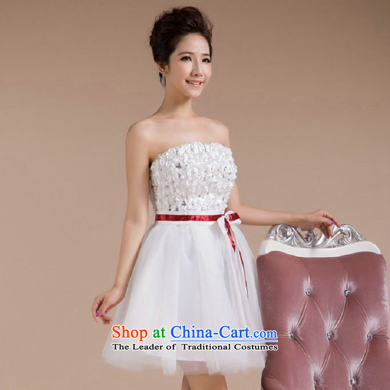 Taiwan New silk dress heart anointed chest sweet tether graceful and elegant small white L, yet XS2277 dress is a , , , shopping on the Internet