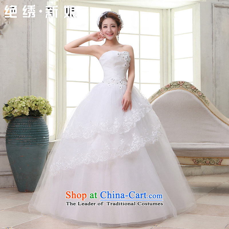 Embroidered Bride Korean is sweet princess dress 2015 new alignment with chest retro niba wedding White M is embroidered bride shopping on the Internet has been pressed.
