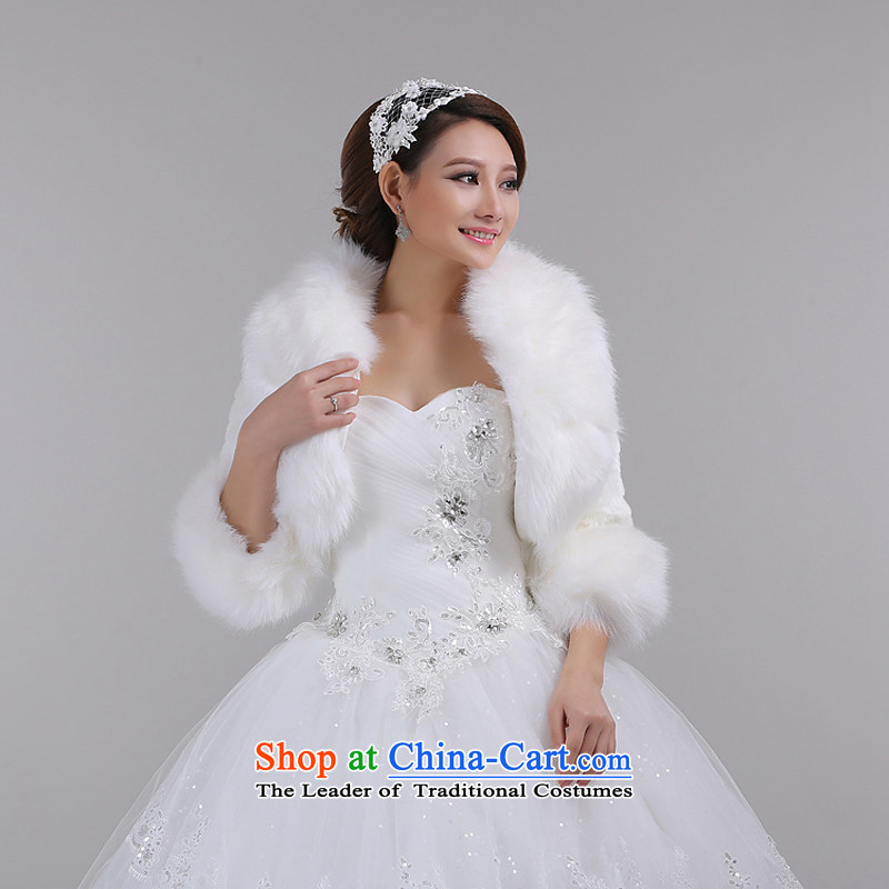 Embroidered Bride Korean is striped jacket Imitated leather fur coats grass in the rabbit wool long jacket, bridal shawl embroidered bride.... is PJ69, shopping on the Internet