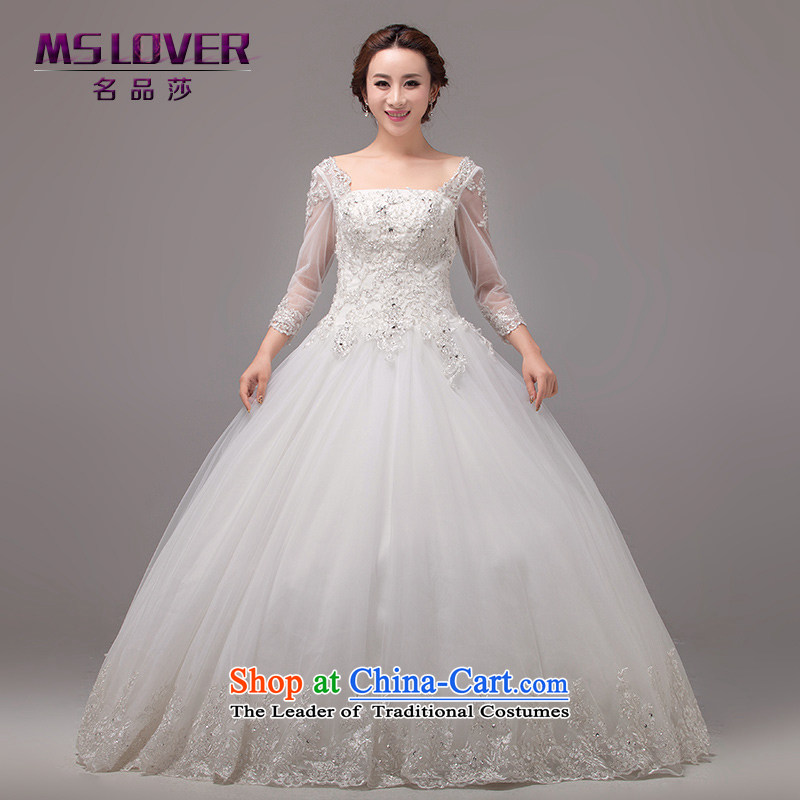 MsloverKorean style wedding long-sleeved Sau San oversized bon bon petticoats to align with the cuffs Wedding0045m White 2 feet_ of PUERTORRICANS waist