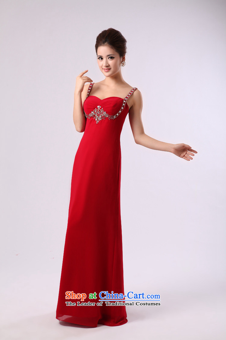 Elegant red lifting strap on-chip beads nails long large bride wedding dress bows services banquet evening dresses red L picture, prices, brand platters! The elections are supplied in the national character of distribution, so action, buy now enjoy more preferential! As soon as possible.