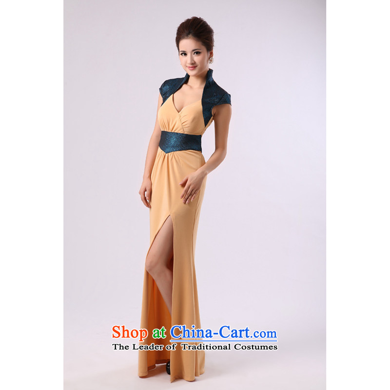 Deep V-Neck long large vertical collar temperament dress name services dance choral will serve command service picture color XXL, Charlene Choi Spirit (yanling) , , , shopping on the Internet