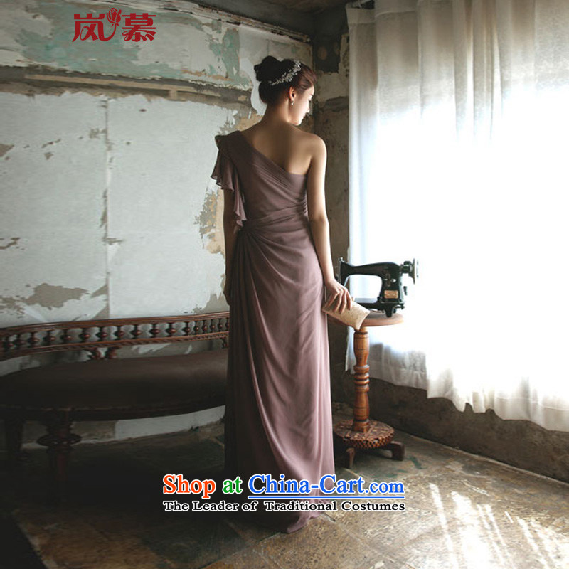  In the new LAURELMARY manually draw the folds single shoulder evening dresses to Sau San long skirt dress atmospheric performances evening dresses, such as map colors to suit the size, included shopping on the Internet has been pressed.