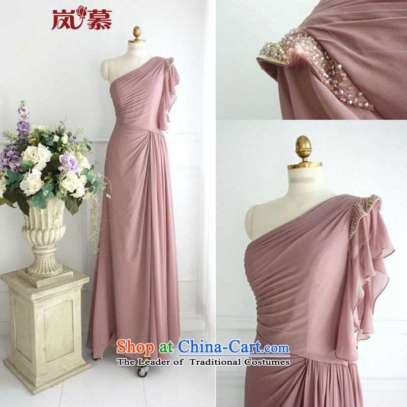  In the new LAURELMARY manually draw the folds single shoulder evening dresses to Sau San long skirt dress atmospheric performances evening dresses, such as map colors to suit the size, included shopping on the Internet has been pressed.
