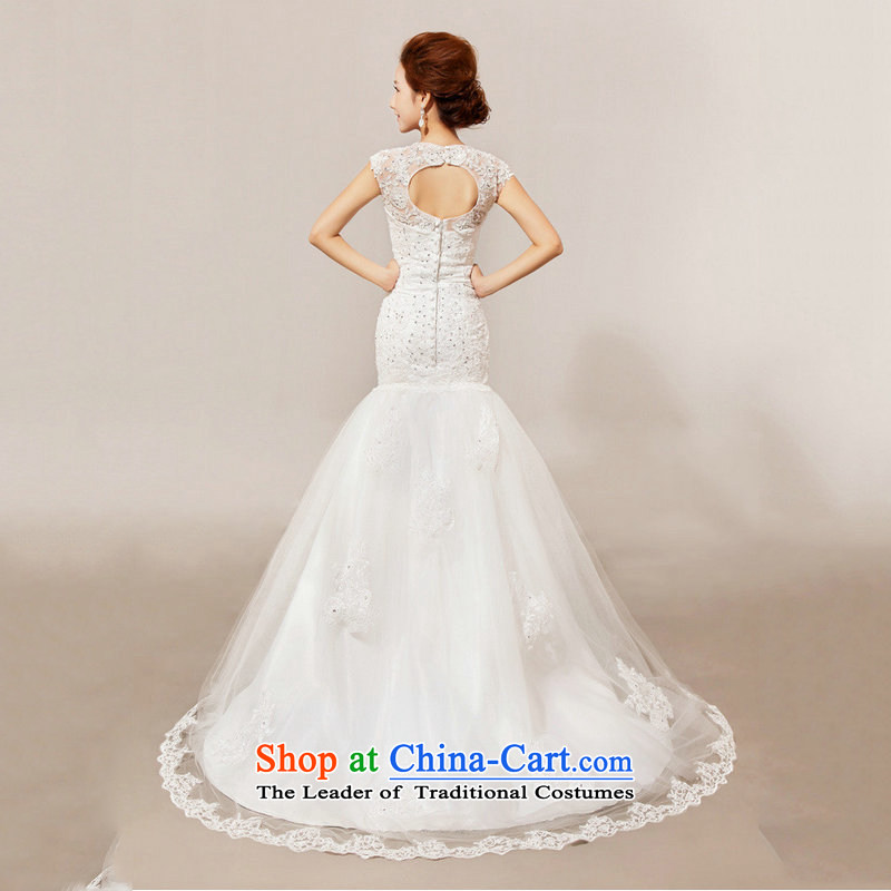 Optimize Hong-wedding dresses new Word 2014 luxury shoulder lace tail align to the princess straps wedding XS7018 m White XL, Optimize Hong shopping on the Internet has been pressed.