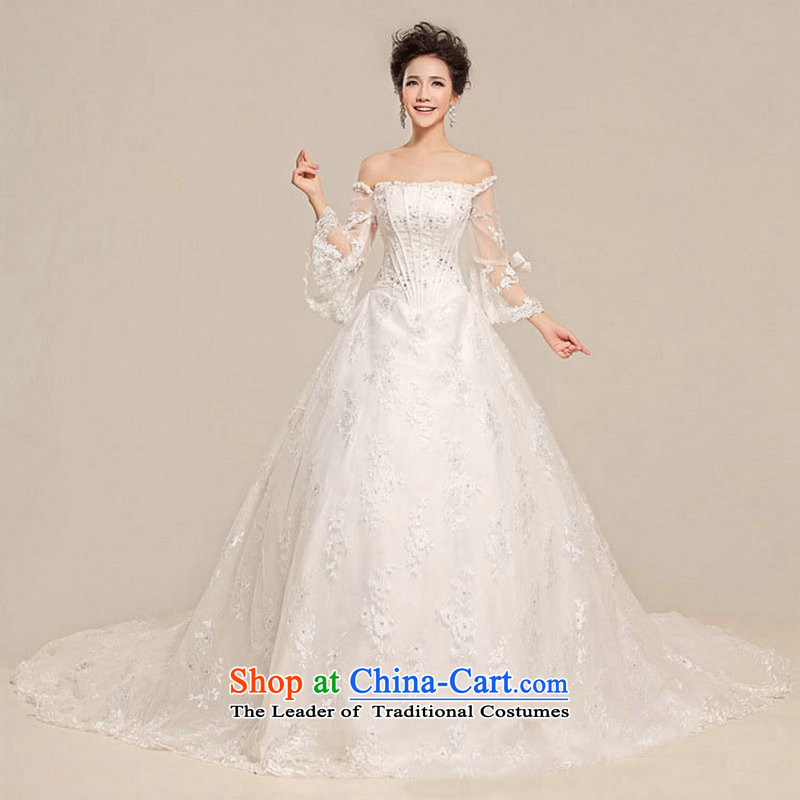 Optimize Hong-wedding tail new stylish anointed chest lace Sau San bon bon skirt long tail XS7028 white L, Optimize Hong shopping on the Internet has been pressed.
