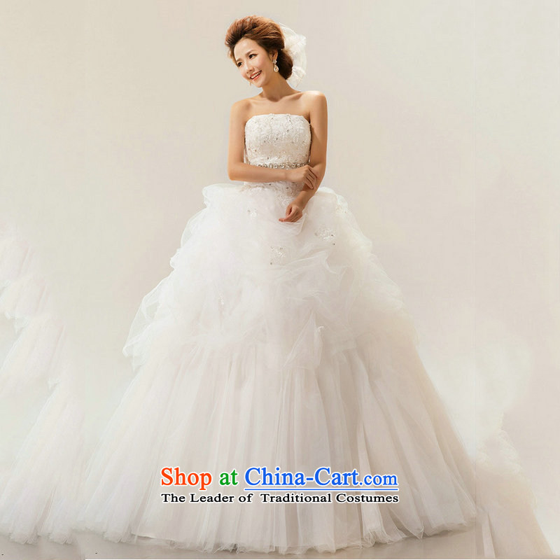 Optimize Hong-spring and summer 2014 new wedding dresses Korean alignment with chest strap white diamond wedding princess XS7108 trailing white S, Optimize Hong shopping on the Internet has been pressed.