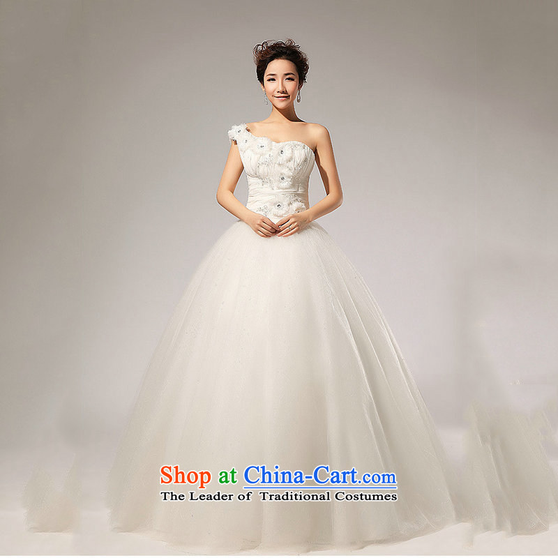Optimize video new shoulder straps manually take Korean wedding dress XS7169 m White?XL