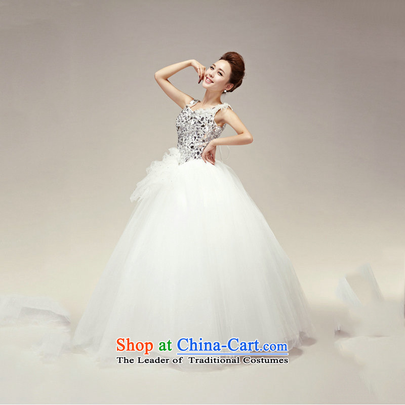 Optimize Hong-wedding dresses 2014 new sweet shoulders V-Neck wedding water drilling on the drill to align the bride wedding wedding dresses XS7167 m White M, Optimize Hong shopping on the Internet has been pressed.