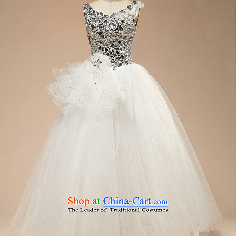 Optimize Hong-wedding dresses 2014 new sweet shoulders V-Neck wedding water drilling on the drill to align the bride wedding wedding dresses XS7167 m White M, Optimize Hong shopping on the Internet has been pressed.