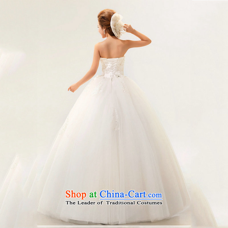 Optimize new stylish Hong-wipe chest luxury water drilling on-chip to align the wedding Princess Korean wedding dresses video graphics high XS7166 thin white M, Optimize Hong shopping on the Internet has been pressed.