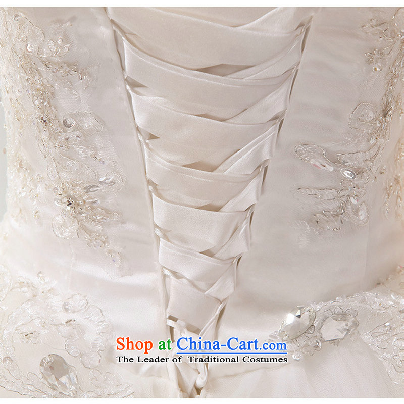 Optimize new stylish Hong-wipe chest luxury water drilling on-chip to align the wedding Princess Korean wedding dresses video graphics high XS7166 thin white M, Optimize Hong shopping on the Internet has been pressed.
