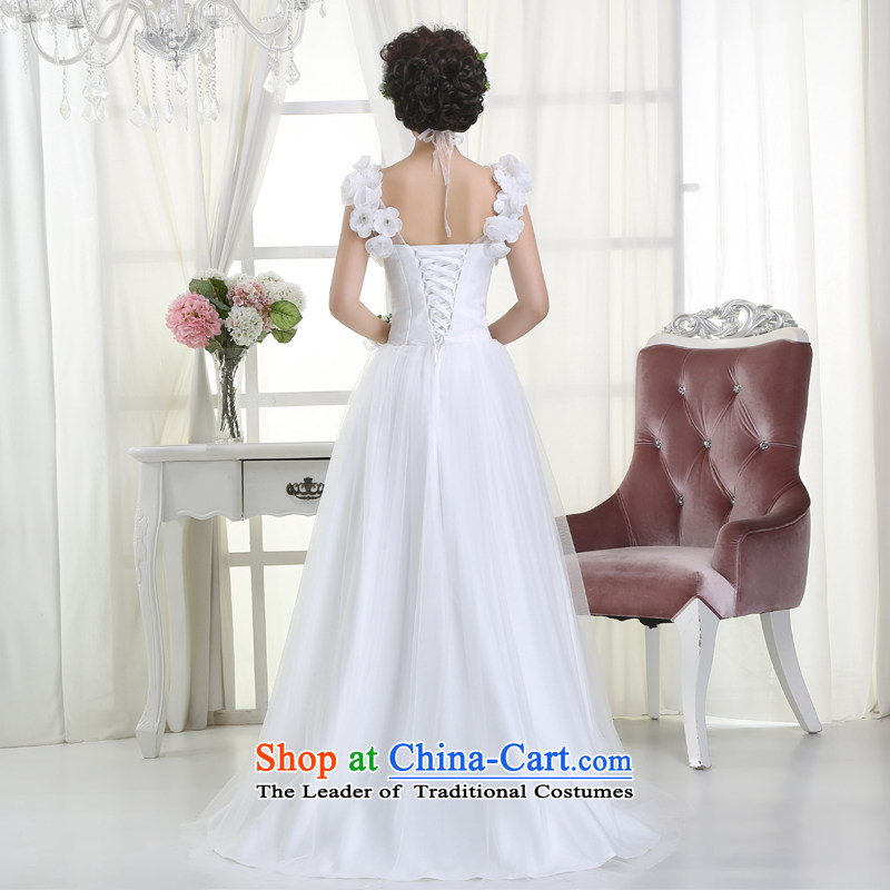 Doi m qi 2014 new word wedding dresses shoulder double shoulder bags shoulder straps stereo flowers wedding marriages booking wedding dress white lovely sweet white XXL, bridesmaid Demi Moor Qi , , , shopping on the Internet