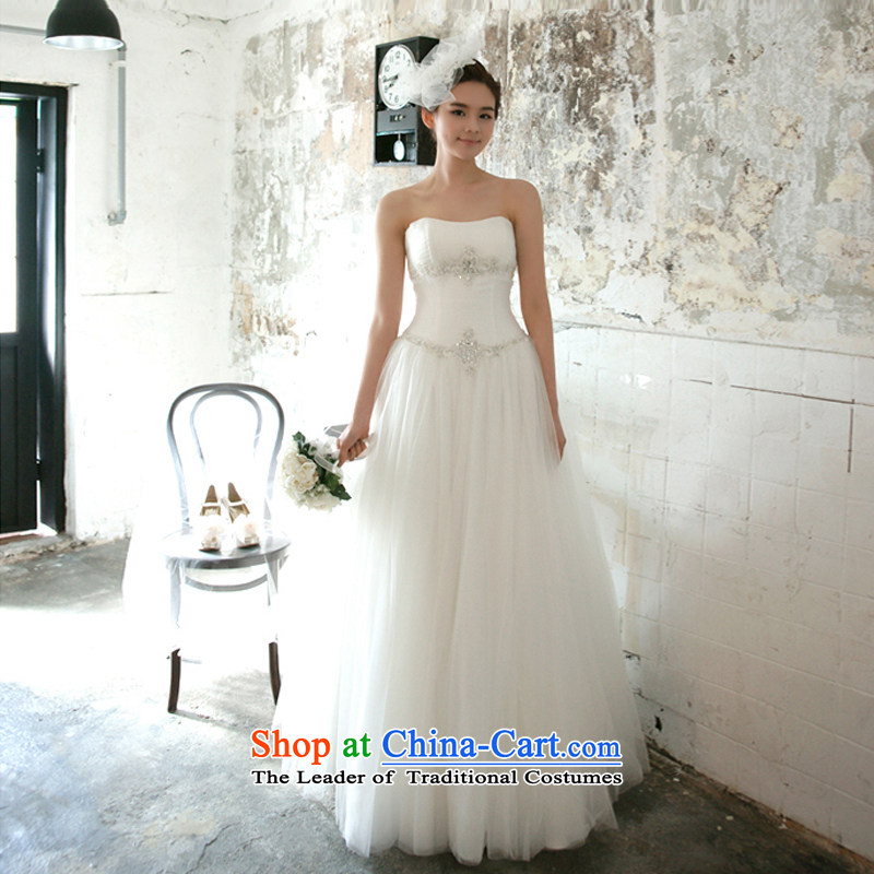 The sponsors of the 2015 New LAURELMARY, Korean anointed Sau San chest bon bon skirt wedding dresses pure white color (as shown) to the size of the sponsors has been pressed shopping on the Internet