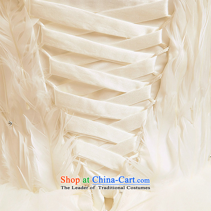 Optimize the new 2013 Won-hong feather anointed chest Version The Princess Bride marriage wedding dresses XS7080 m White L, Optimize Hong shopping on the Internet has been pressed.