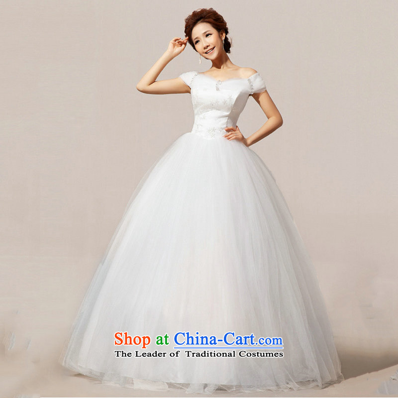 Optimize the New Korea Mr Philip version to align the shoulder marriages graphics word thin shoulders wedding dress female XS7085 bon bon M S, Optimize Hong-White , , , shopping on the Internet