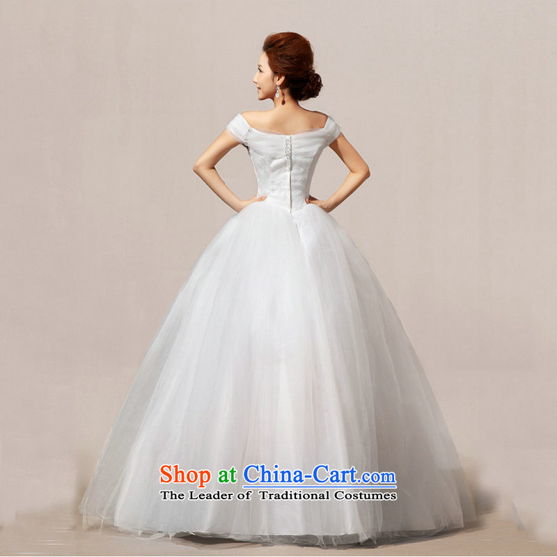 Optimize the New Korea Mr Philip version to align the shoulder marriages graphics word thin shoulders wedding dress female XS7085 bon bon M S, Optimize Hong-White , , , shopping on the Internet