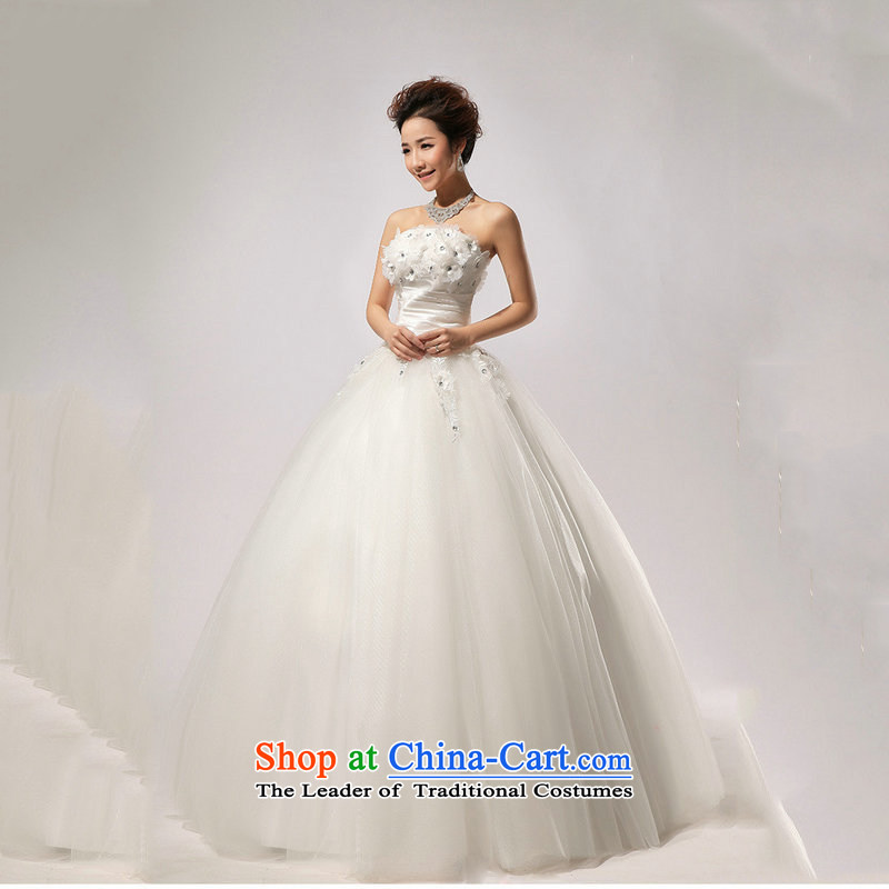 Optimize video new spring 2014 Korean video thin wiping the Chest Sau San wedding dress straps to align XS7102) m White XL, Optimize Hong shopping on the Internet has been pressed.