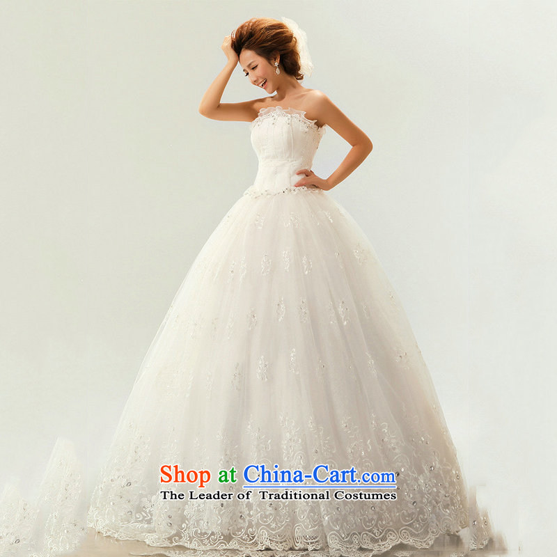 Optimize Hong-wedding dresses new 2014 Summer Korean brides to align the white slim body diamond anointed chest XS7091 Ms. m White XL, Optimize Hong shopping on the Internet has been pressed.