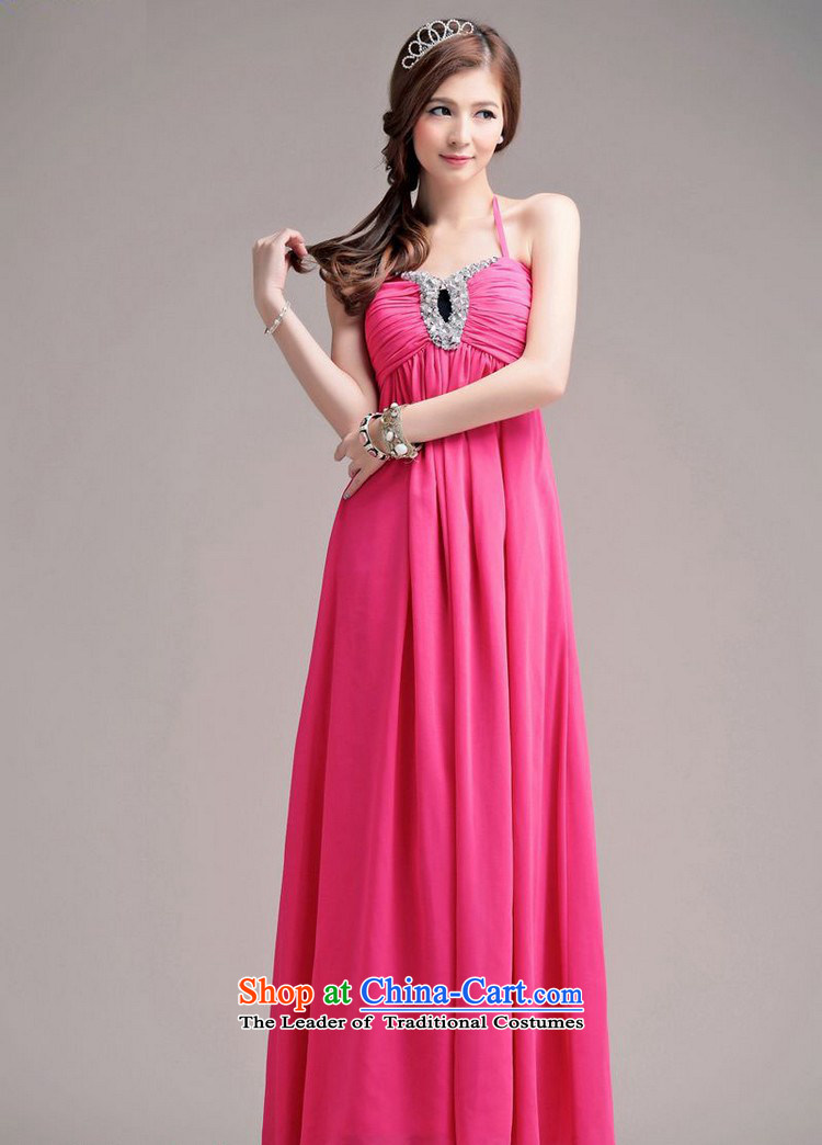 Glued to the Eiffel long marriage banquet bows chiffon evening dresses 2015 Korean moderator stage wedding nail pearl strap video thin dress skirt 4874th pink XL code picture, prices, brand platters! The elections are supplied in the national character of distribution, so action, buy now enjoy more preferential! As soon as possible.