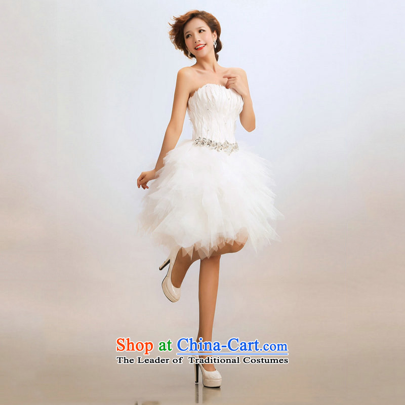 Optimize video bridesmaid Dress Short, wedding dresses marriages toasting champagne small serving evening dresses princess bridesmaid XS7146 service m White S, Optimize Hong shopping on the Internet has been pressed.