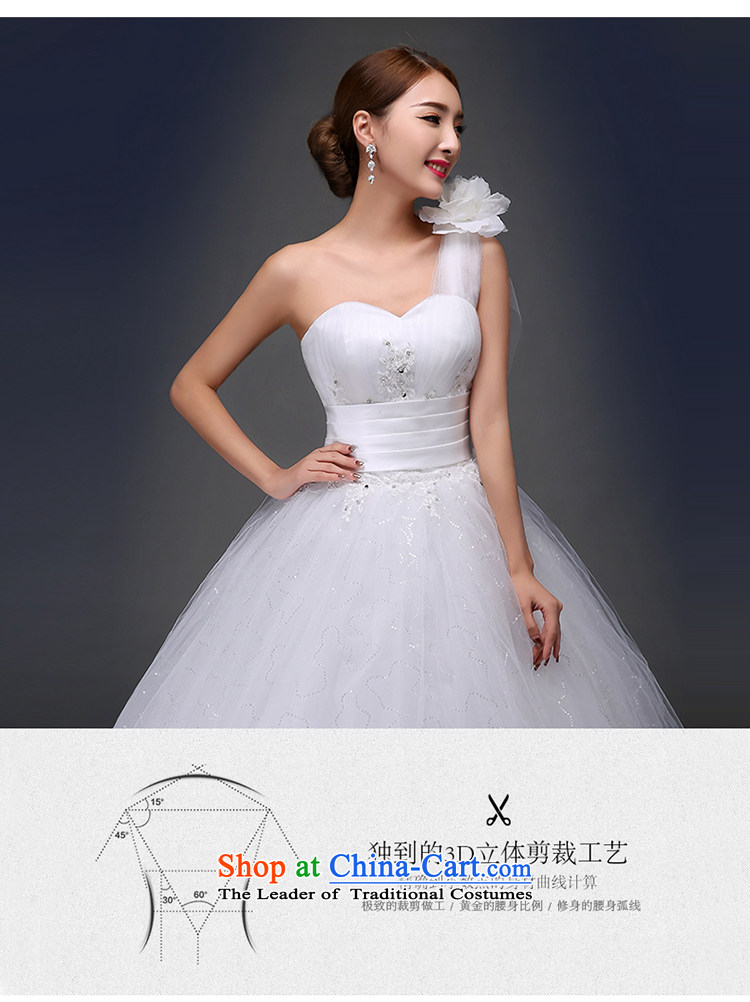 Embroidered brides is shoulder wedding dresses 2015 new Korean sweet flowers Beveled Shoulder graphics thin diamond jewelry wedding dress out bon bon yarn white made does not allow for pictures, prices, brand platters! The elections are supplied in the national character of distribution, so action, buy now enjoy more preferential! As soon as possible.