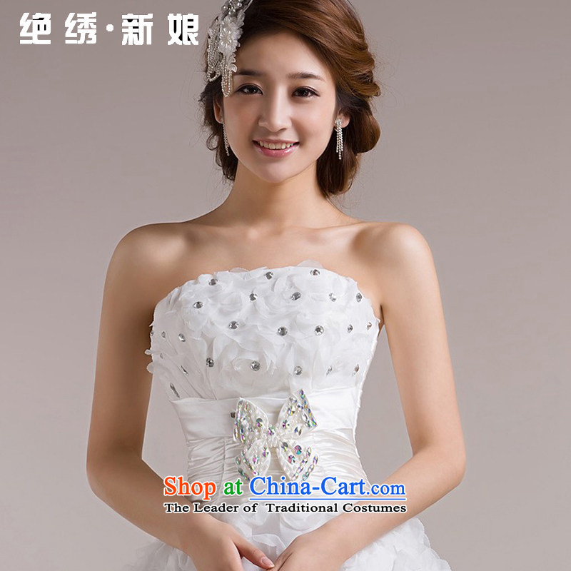 Embroidered Bride Spring 2015 is recommended retro straps Sau San bon bon Korean wedding dresses trailing white, tailor-made does not allow, embroidered bride shopping on the Internet has been pressed.